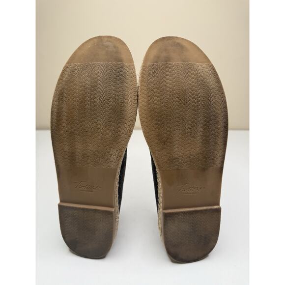 Trotters Poppy Espadrille Flat Womens 8N Black Text Hemp Edge Slip On Shoe - Picture 7 of 9